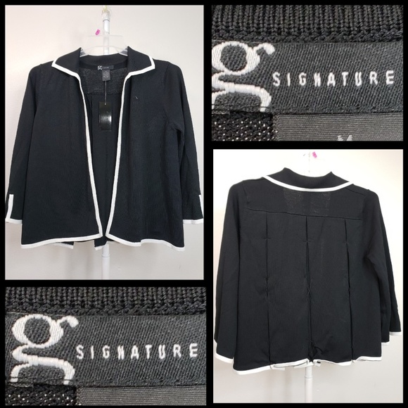 g signature woman open front blazer cardigan black - Picture 3 of 8